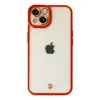 BUĞZ İphone 14 Plus Kılıf Liva Lens Silikon - Kırmızı