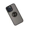 BUĞZ İphone 14 Pro Max Kılıf Montreal Yüzüklü Silikon Kapak - Siyah