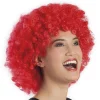 BUĞZ Kırmızı Renk Kıvırcık Afro Bonus Peruk