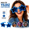 BUĞZ Mega Tip Yıldız Parti Gözlüğü Mavi Renk