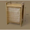 BUĞZ Orta Boy Ahşap Bambu Kirli Sepeti 40x35x60