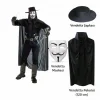 BUĞZ Vendetta Kostüm Seti – Şapka Maske Pelerin (120 Cm)