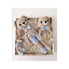 Oyuncak 1 - 2 Yaş Amigurumi Organik Örgü Oyuncak Papyonlu Ayıcık Set Tekstil Jel Dobby Mavi