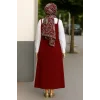 Kadın Bordo Basic Ayarlanabilir Askılı Jile Elbise