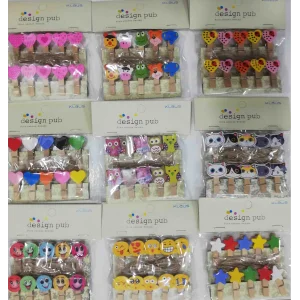 BUĞZ 10lu Şekilli Ahşap Mandallar 3.5cm (10lu Set-10 Paket)
