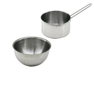 BUĞZ 2 Parça Sütlük ve Sosluk Seti - 14 cm ve 17 cm - Paslanmaz Çelik