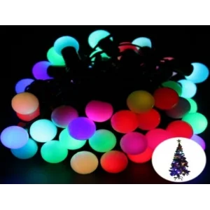 BUĞZ 5 Metre 28 Led Fişli Rgb Mini Top Led Siyah Kablo
