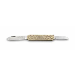 BUĞZ 61804 Pirinç İşlemeli Sürmene Çakısı 5,5 / 3,5 Cm - Çift Bıçaklı