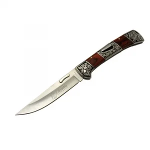 BUĞZ A 3159 A Kamp Çakı 24 Cm - İşlemeli Gül Ağacı Saplı, Kemerlikli