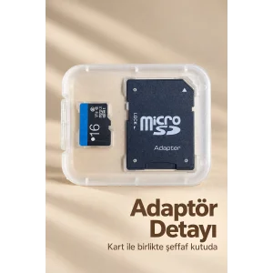 BUĞZ Adaptörlü 16 GB Hafıza Kartı Şeffaf Kutu İçinde - BUĞZ