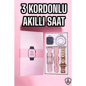 BUĞZ Akıllı Saat Amoled Ekran 3 Kordonlu Aksesuar Hediyeli Sesli Görüşme - BUĞZ