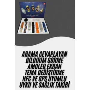 BUĞZ Akıllı Saat Çoklu Kordon Seçenekli Dokunmatik Ekran Nabız Sensörlü - BUĞZ