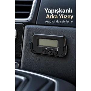 BUĞZ Alarm ve Kronometre Özellikli Araç İçi Dijital Saat - BUĞZ
