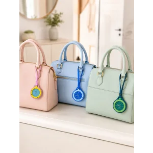 BUĞZ Anahtarlık Çanta Charmı Askılı Analog Dekoratif Saat Pembe - BUĞZ