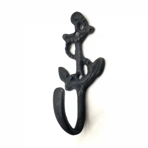 BUĞZ Antika Tarz Dekoratif Pirinç Halatlı, Çapa, Denizci, Gemici  Askı - 95x42mm,  Oksit