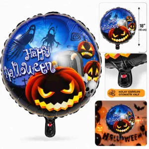 BUĞZ Balkabağı Desenli Folyo Balon 18 İnç – 45 Cm
