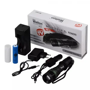 BUĞZ Black Wt-037-şarjlı Zoomlu Acil Durum Feneri
