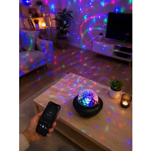 BUĞZ Bluetooth Müzikli Disko Işığı RGB Parti Projektörü Dahili Hoparlör USB Micro SD Destekli - BUĞZ