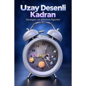 BUĞZ Çift Çanlı Analog Çalar Saat Dekoratif Masa Saati - BUĞZ