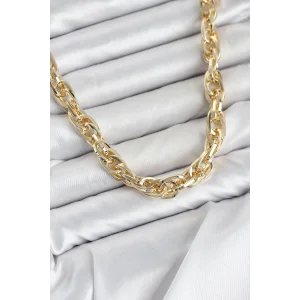 BUĞZ CM Kalın Burgu Model Gold Renk 60 cm Kadın Kolye - BUĞZ