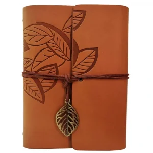 BUĞZ Deri Yaprak Desenli Defter