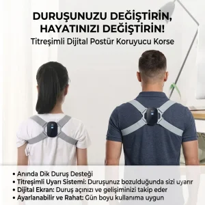 BUĞZ Dijital Ekran Titreşimli Dik Durma Korsesi
