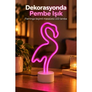 BUĞZ Flamingo LED Lamba Pembe Işıklı USB ve Pilli - BUĞZ