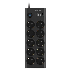 BUĞZ Fulltech Ftr14 Type-c Girişli Akım Korumalı 10’lu Priz, 3 Usb