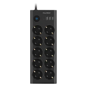 BUĞZ Fulltech Ftr14 Type-c Girişli Akım Korumalı 10’lu Priz, 3 Usb