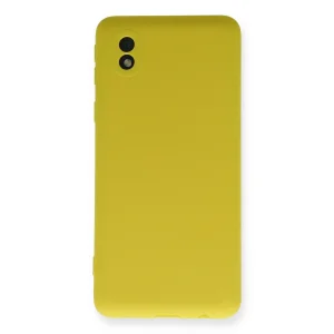 BUĞZ Galaxy A01 Core Kılıf Nano İçi Kadife Silikon - Sarı