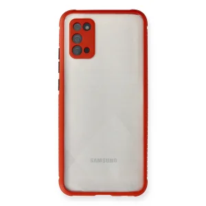 BUĞZ Galaxy A02s Kılıf Miami Şeffaf Silikon - Kırmızı