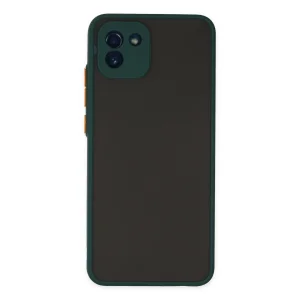 BUĞZ Galaxy A03 Kılıf Montreal Silikon Kapak - Yeşil