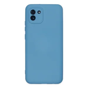 BUĞZ Galaxy A03 Kılıf Nano İçi Kadife Silikon - Mavi