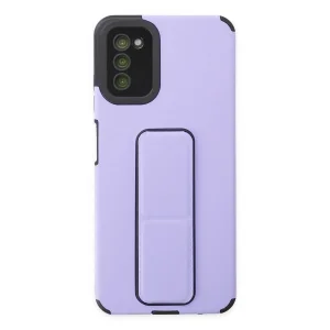 BUĞZ Galaxy A03s Kılıf Mega Standlı Silikon - Lila