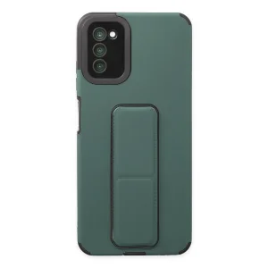 BUĞZ Galaxy A03s Kılıf Mega Standlı Silikon - Yeşil