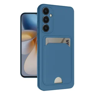 BUĞZ Galaxy S24 Fe Kılıf Kelvin Kartvizitli Silikon - Mavi