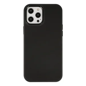 BUĞZ İphone 12 Pro Max Kılıf Asya Deri Silikon - Siyah