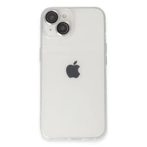 BUĞZ İphone 14 Kılıf Luko Lens Silikon - Gümüş