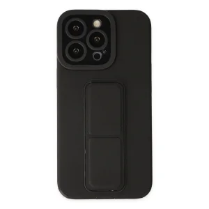 BUĞZ İphone 14 Pro Kılıf Mega Standlı Silikon - Siyah