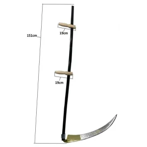 BUĞZ Komple Tırpan - Metal Saplı 6 Parça Set - Ahşap Elcik 70 Cm