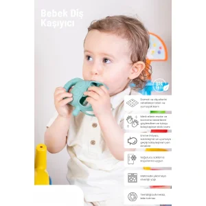 BUĞZ Koyu Yeşil Bebek Silikon Diş Kaşıyıcı