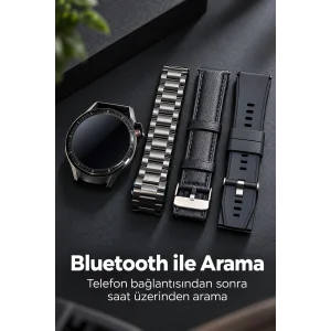 BUĞZ Mesaj Bildirimlerini Görüntüleyen Bluetooth Bağlantılı Şarjlı Akıllı Saat - BUĞZ