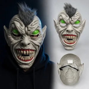 BUĞZ Neon Yeşil Gözlü Saçlı Canavar Plastik Maske