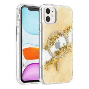 BUĞZ Onegif  İphone 11 Lotus Simli Magsafe Kapak - Gümüş