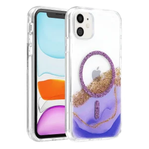 BUĞZ Onegif  İphone 11 Lotus Simli Magsafe Kapak - Mor