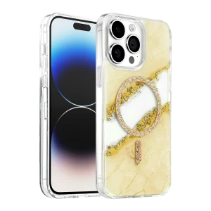 BUĞZ Onegif  İphone 14 Pro Max Lotus Simli Magsafe Kapak - Gümüş