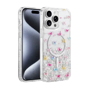 BUĞZ Onegif  İphone 14 Pro Max Misk Simli Magsafe Kapak - Desen 4