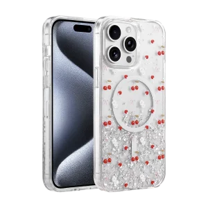BUĞZ Onegif  İphone 14 Pro Max Misk Simli Magsafe Kapak - Desen 5