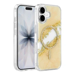 BUĞZ Onegif  İphone 17 Lotus Simli Magsafe Kapak - Gümüş