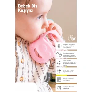 BUĞZ Pembe Bebek Silikon Diş Kaşıyıcı